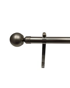 MATT SILVER FINISH CLASSIC BALL CURTAIN POLE 