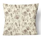 Yellow N Brown Floral Line art Design