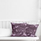 English Violet Butterfly Floral Cushion Cover