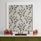 Brown Black Floral Roller Jacquard Blinds