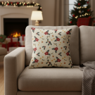 Ivory Poinsettia Cushion Covers