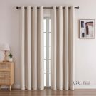 Ivory Faux Linen Ready Made Curtains