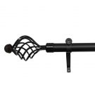 MATT BLACK FINISH TWISTED CAGE CURTAIN POLE 