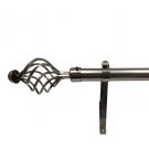 MATT SILVER FINISH TWISTED CAGE CURTAIN POLE