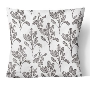 Gray Leaf Line Art Design