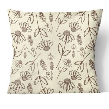 Yellow N Brown Floral Line art Design