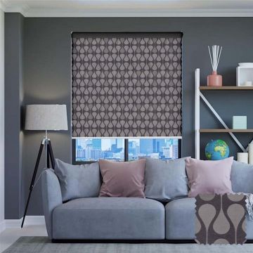 Luna Grey Roller Jacquard Blinds 