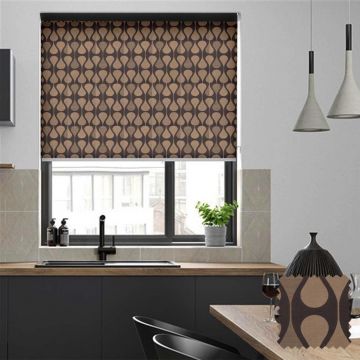 Luna Brown Roller Jacquard Blinds
