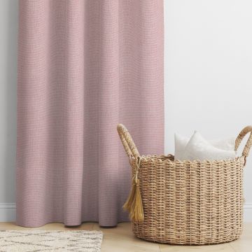Flamingo pink Faux Linen Curtains