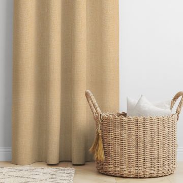 Moccasin Faux Linen Curtains