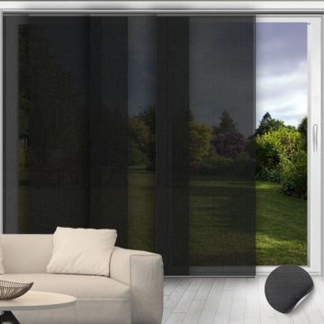 Madeira Black - Screen Fabric Panel Blinds