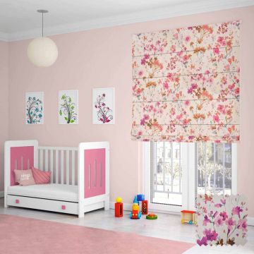 Chinoiserie Floral Red Pink Design Roman Blinds - BROB-PF13-195