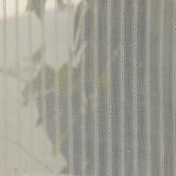 Double Stripe White Faux Linen Sheers