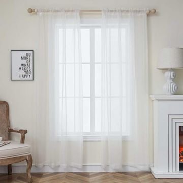 Off White Glass Voile Sheer Curtain
