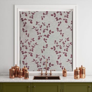 Red and Grey Leaf Roller Jacquard Blinds