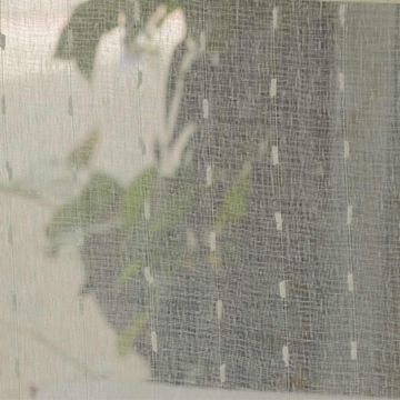 Shiny White Line Faux Linen Sheers