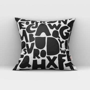 Black Alphabet Kids Cushion Covers