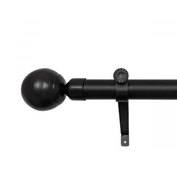 MATT BLACK FINISH CLASSIC BALL CURTAIN POLE 