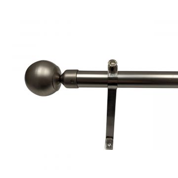 MATT SILVER FINISH CLASSIC BALL CURTAIN POLE 