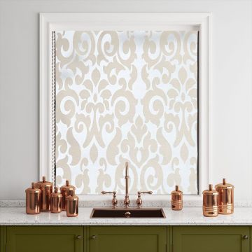Cream Vintage Seamless Roller Jacquard Blinds