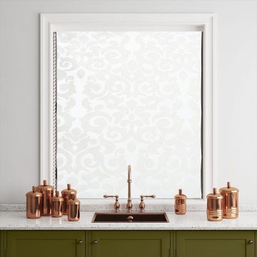 White Vintage Seamless Roller Jacquard Blinds
