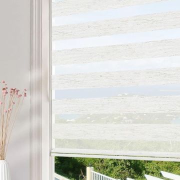 Ivory and Black- Zebra Blind