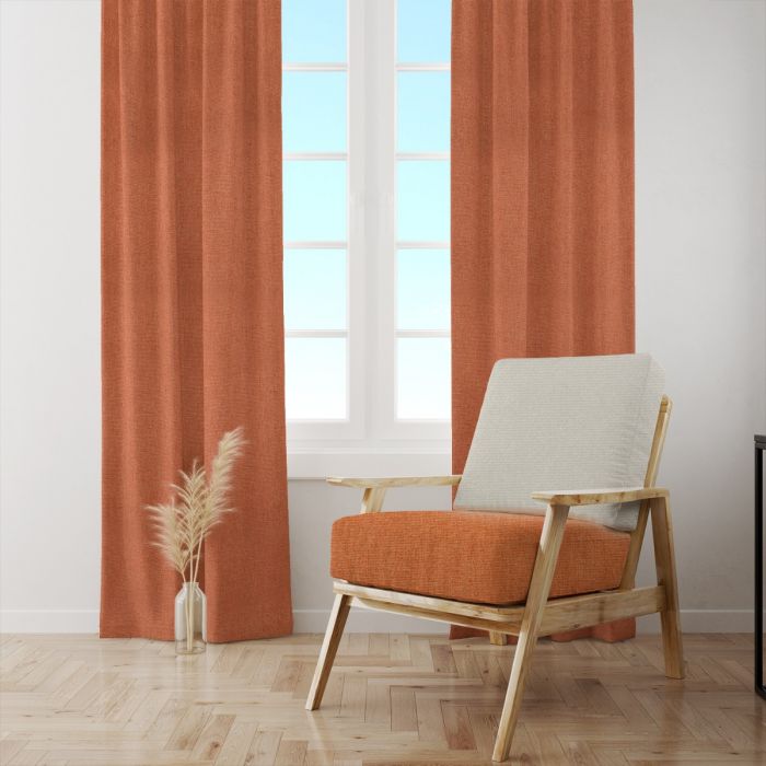 Goldfish orange Faux Linen Orange