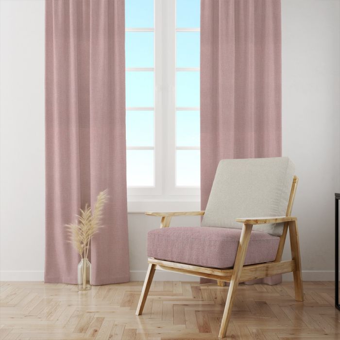 Flamingo pink Faux Linen Curtains