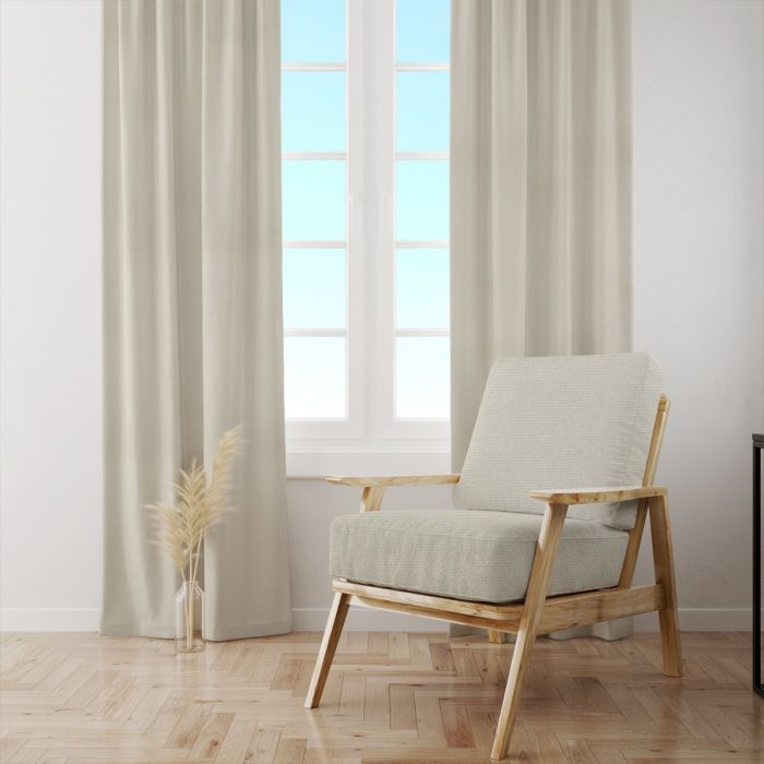 Ivory Faux Linen Curtains