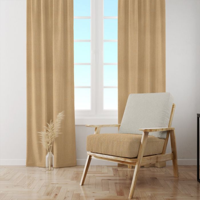 Moccasin Faux Linen Curtains